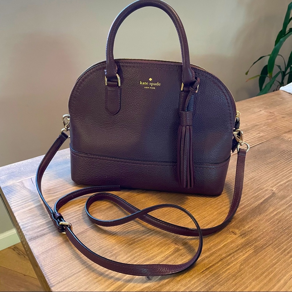 Burgundy Kate Spade Crossbody Satchel